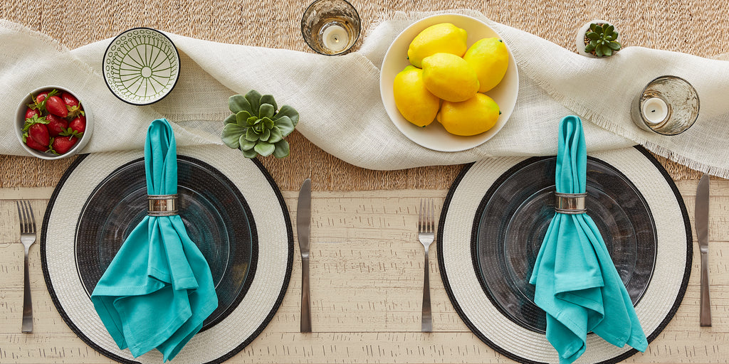 Solid Aqua Waters Napkin set of 6