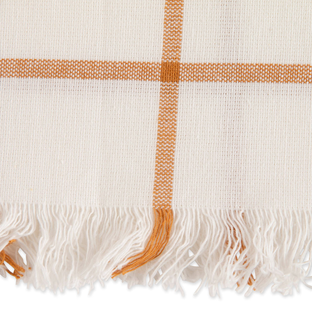 Honey Gold Check Fringed Napkin set of 6