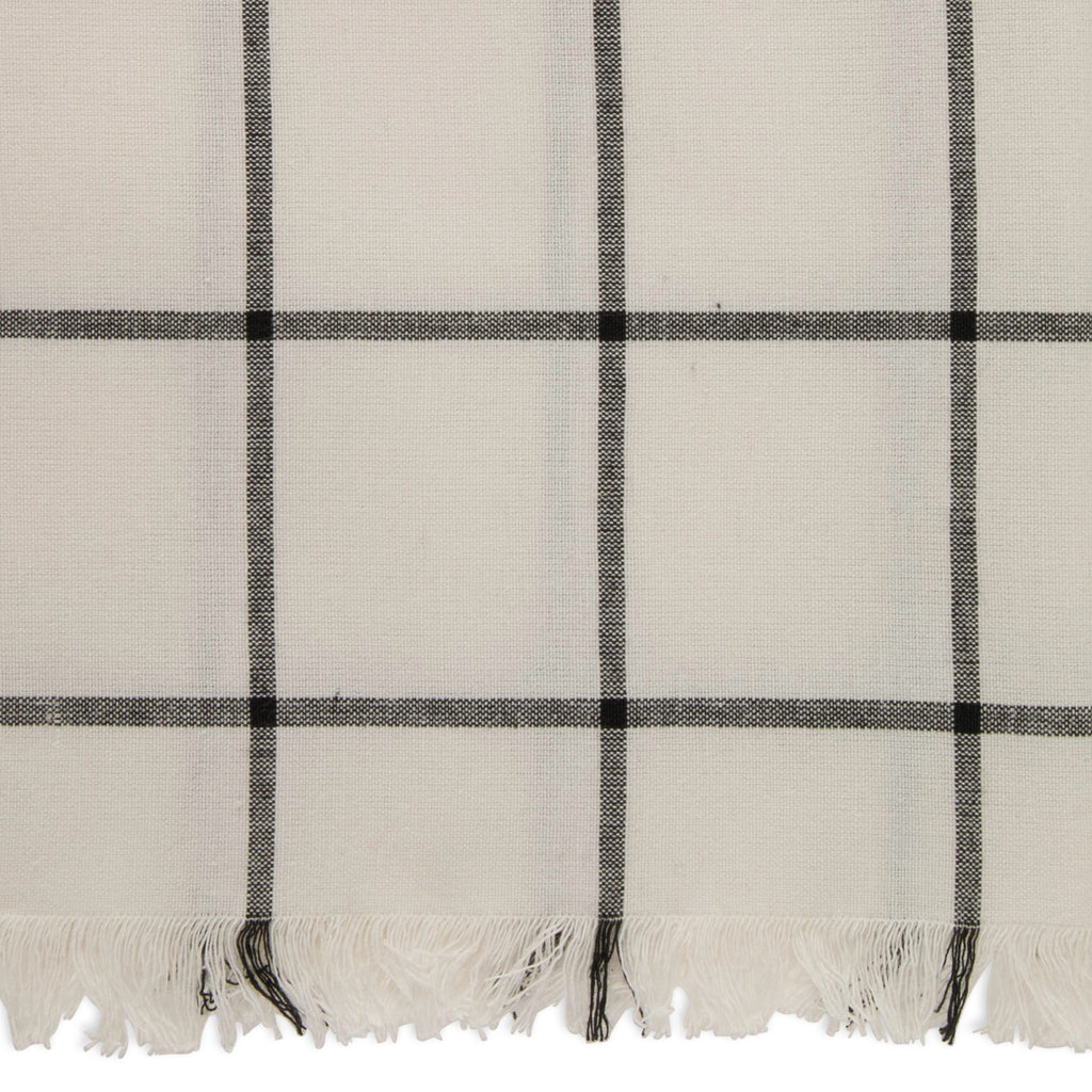 Black Check Fringed Napkin Set of 6