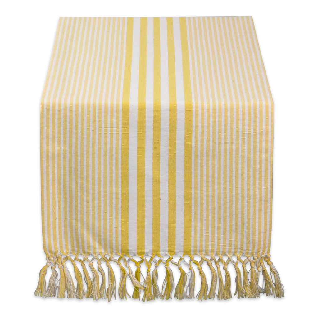 Deep Yellow Stripes Table Runner 14x72