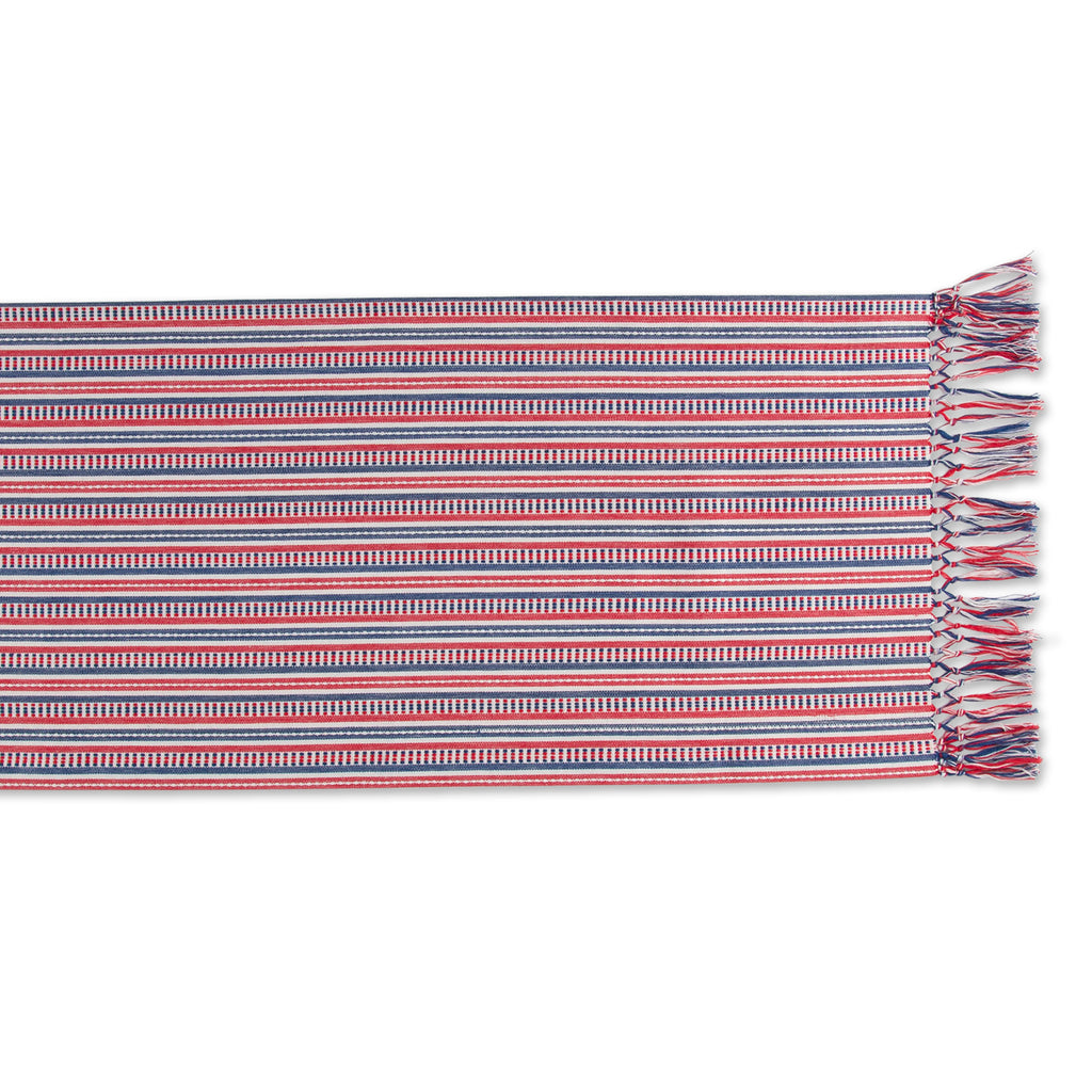 Red, White & Blue Dobby Stripe Table Runner 14X72