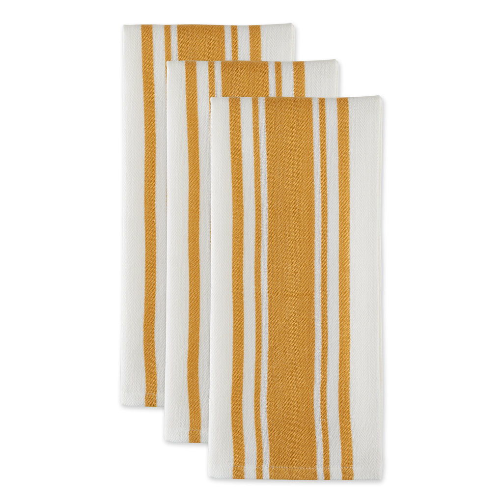 Honey Gold Chef Stripe Dishtowel set of 3