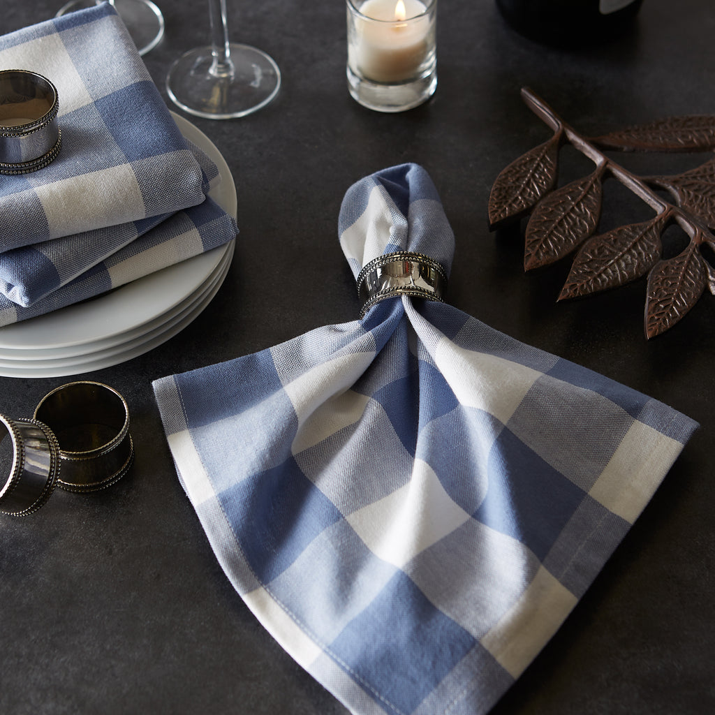 Stonewash Blue Buffalo Check Napkin set of 6