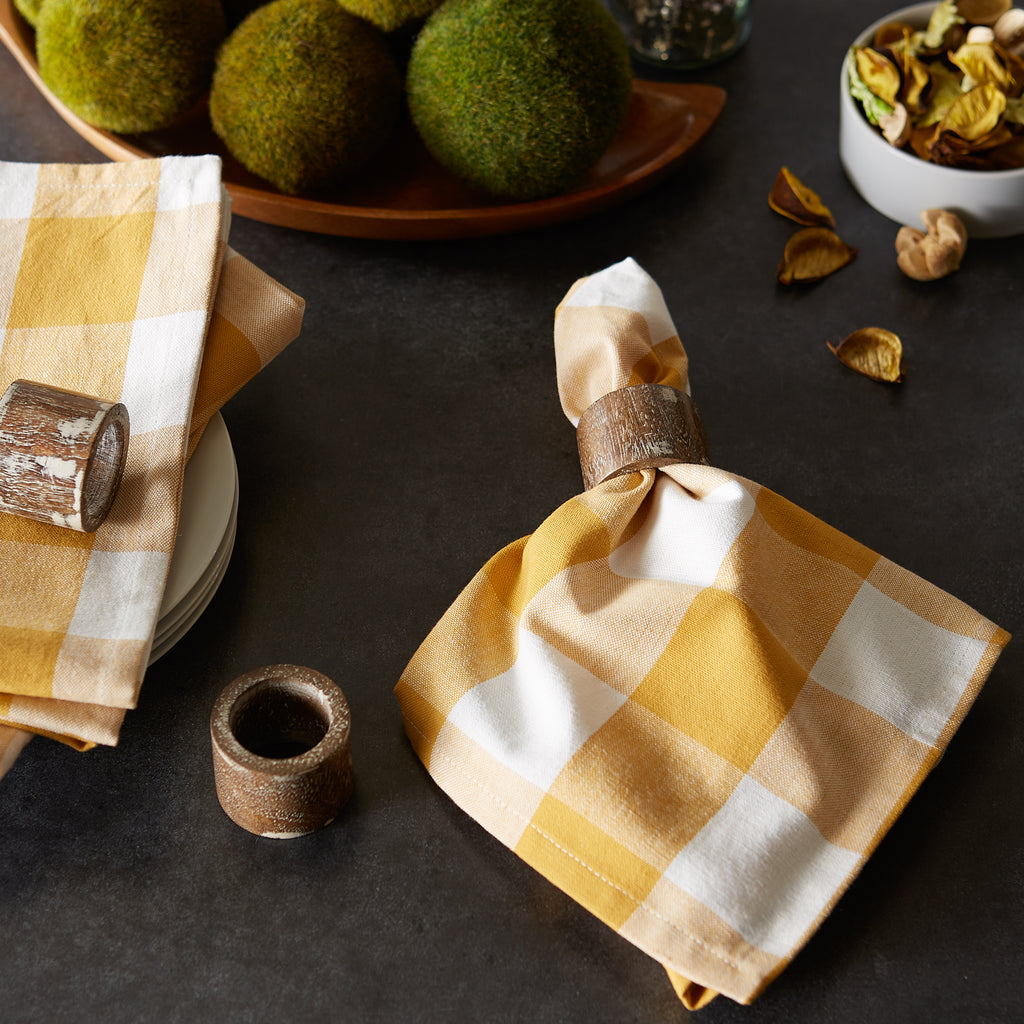 Honey Gold Buffalo Check Napkin set of 6