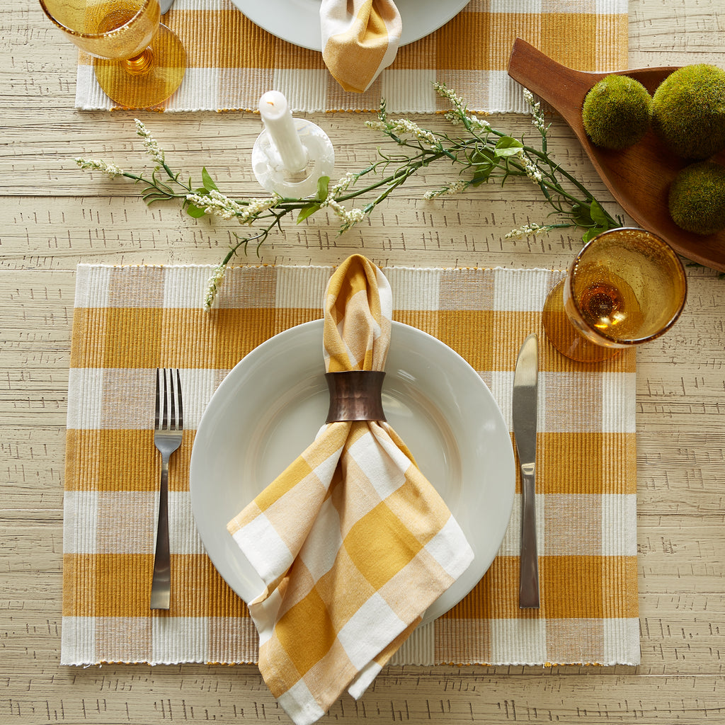 Honey Gold Buffalo Check Napkin set of 6