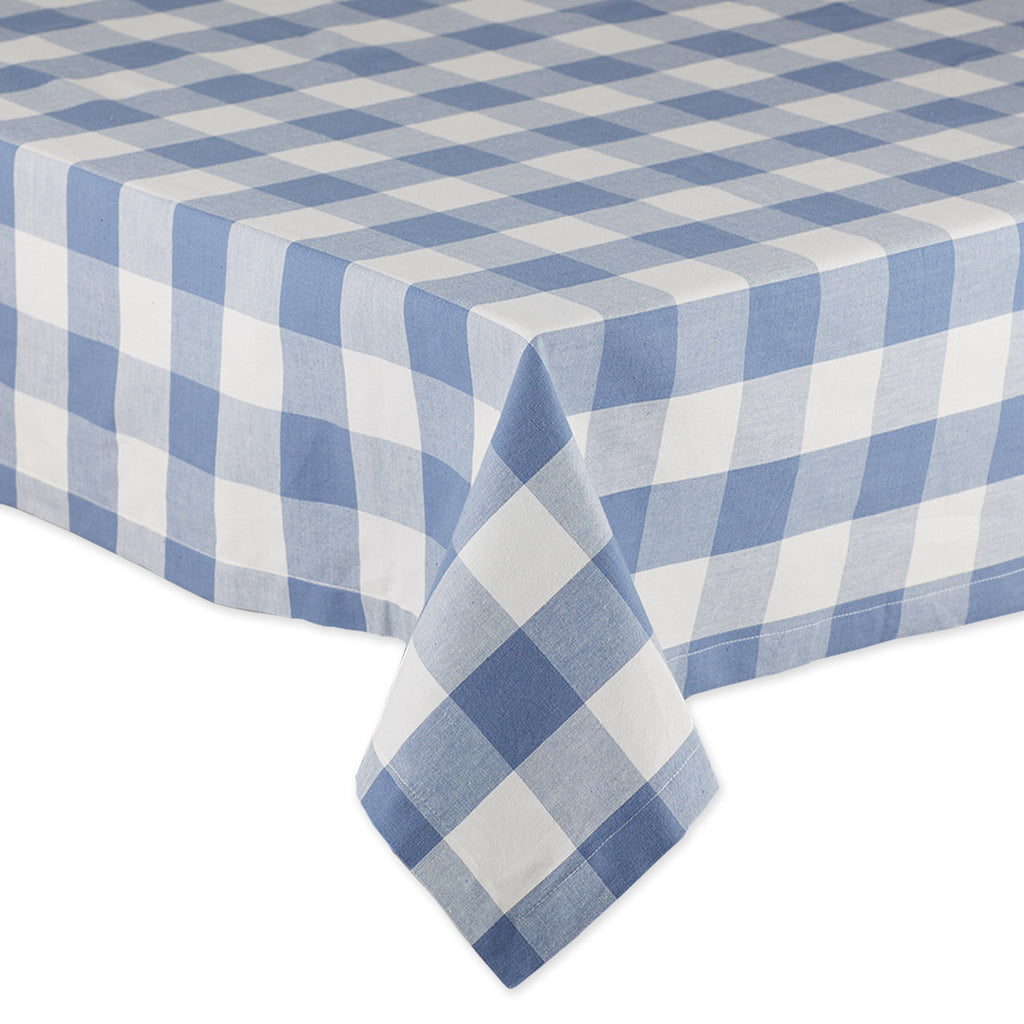 Stonewash Blue Buffalo Check Tablecloth 60X84