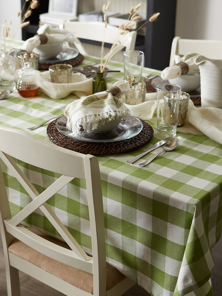 Antique Green Buffalo Check Tablecloth 52X52