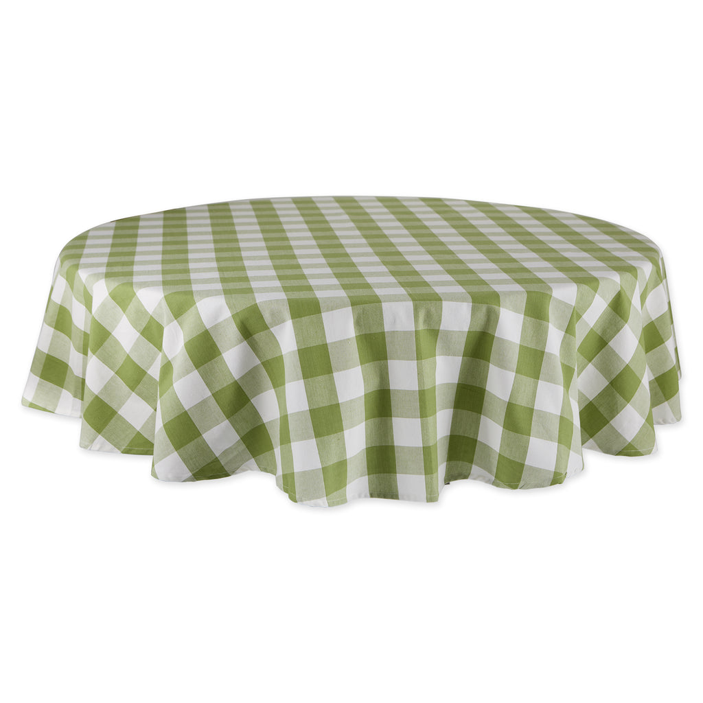 Antique Green Buffalo Check Tablecloth 70 Round