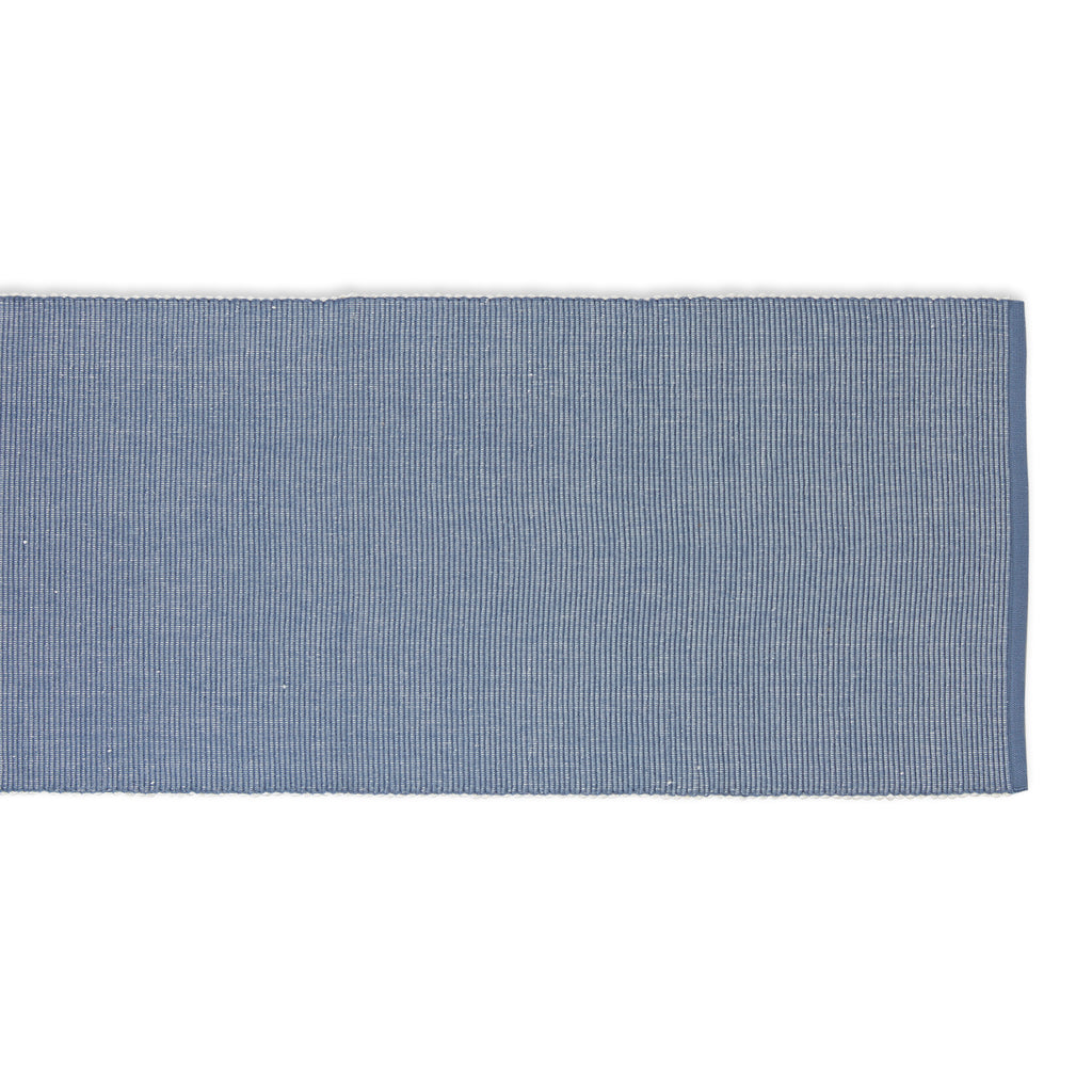 DII Stonewash Blue & White 2-Tone Ribbed Table Runner 13X72