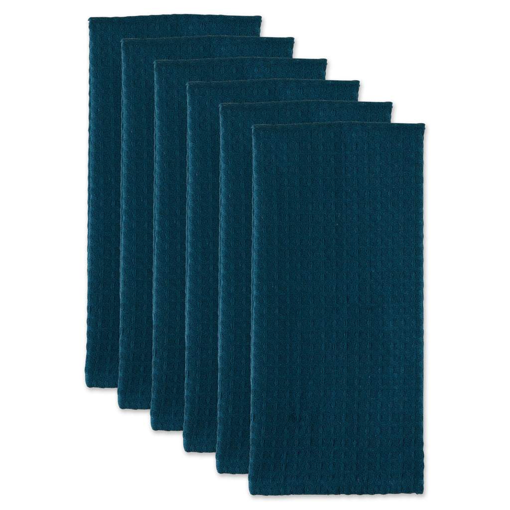 Teal Green  Recycled Cotton Waffle Dishtowel set of 6