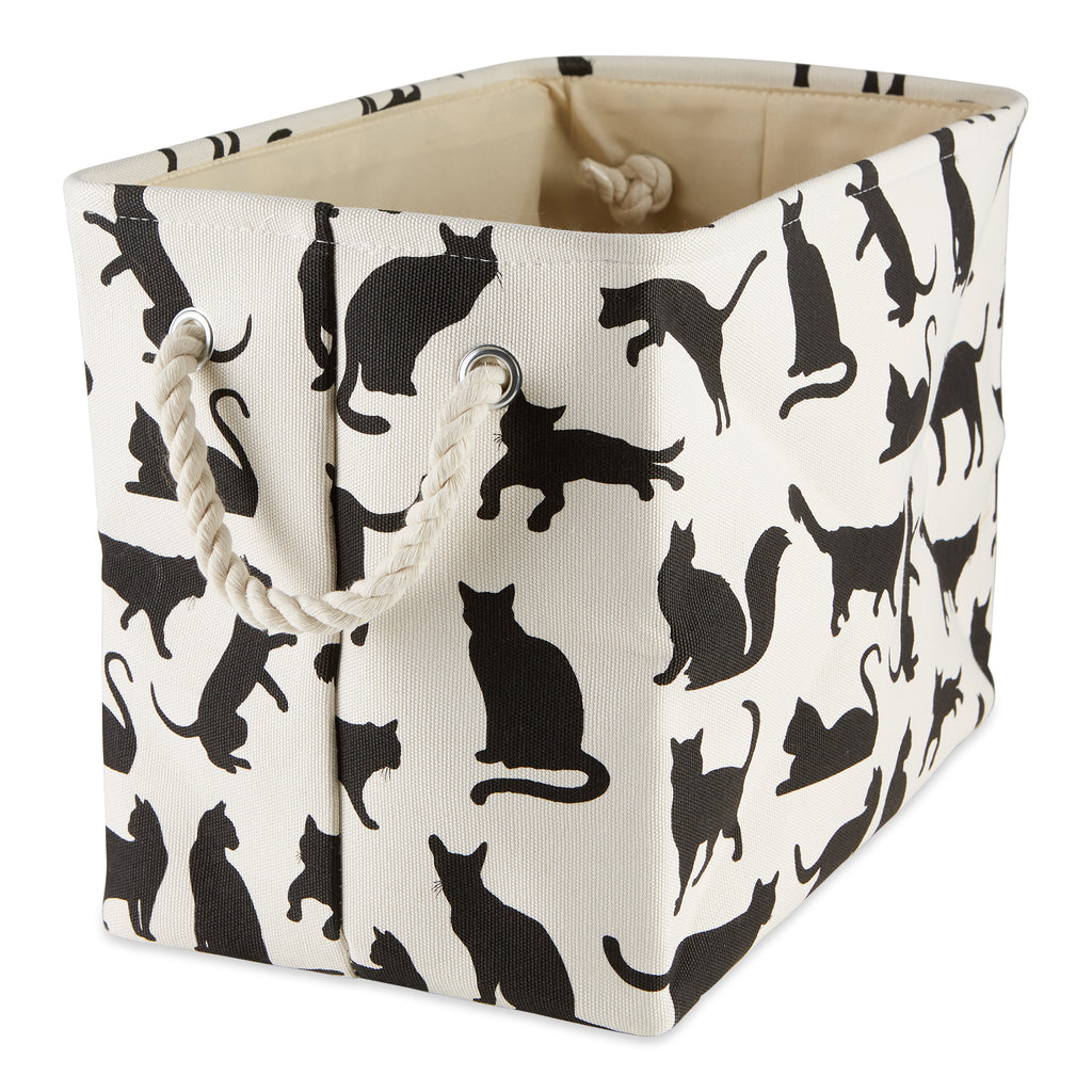 Polyester Pet Bin Cats Meow Rectangle Large 17.5X12X15