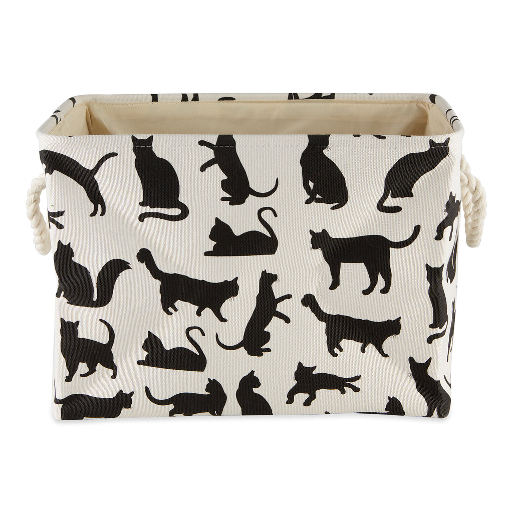 Polyester Pet Bin Cats Meow Rectangle Large 17.5X12X15