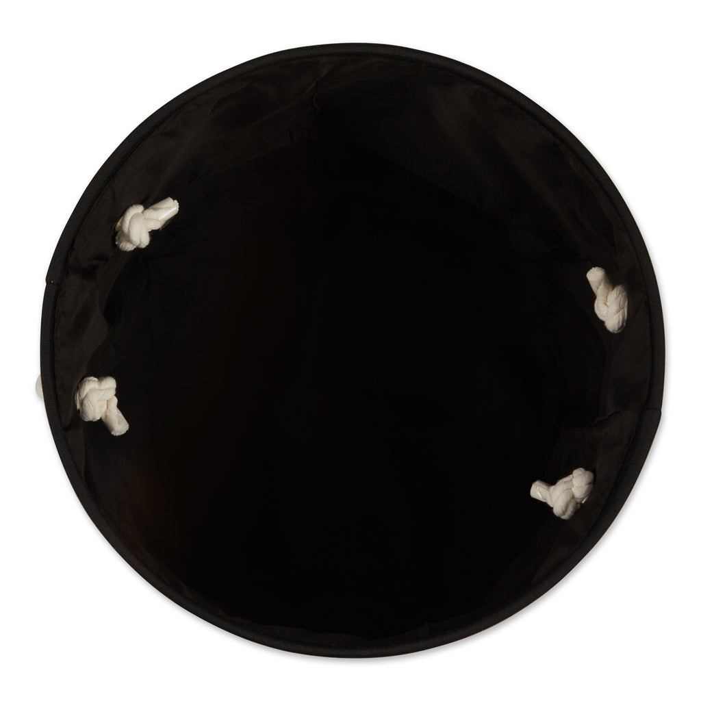 Polyester Pet Bin Paw Black Round Small