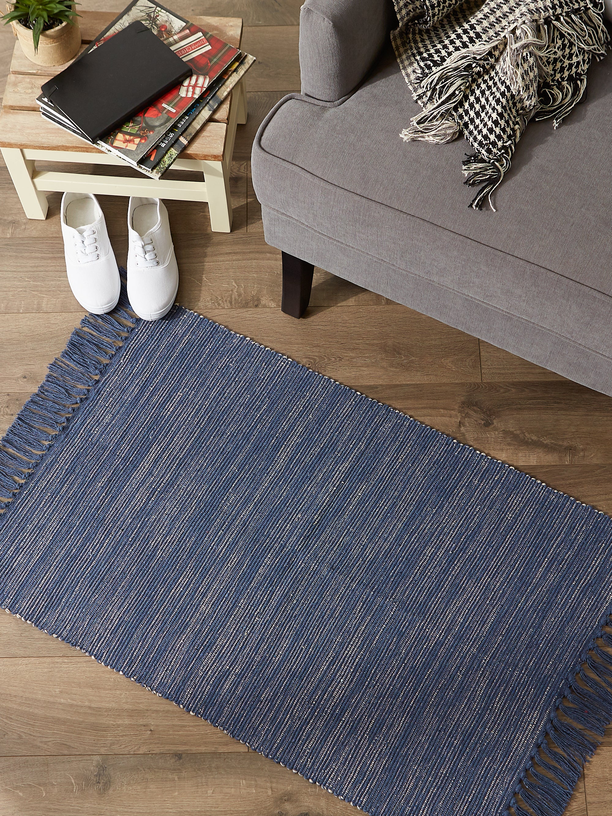 Dii French Blue And Off White 2-Tone Ribbed Rug 2X3 Ft, 1 - Ralphs