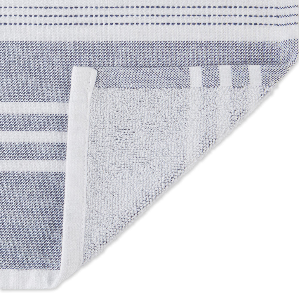 French Blue French Terry Variegated Stripe Dishtowel (Set of 3)