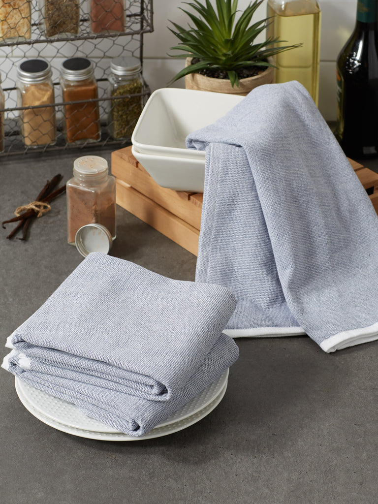 French Blue French Terry Chambray Solid Dishtowel (Set of 3)