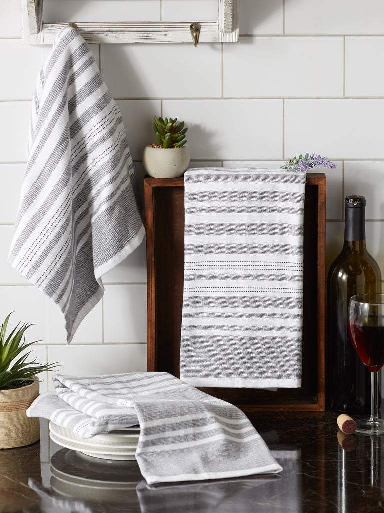 Mineral French Terry Variegated Stripe Dishtowel (Set of 3)