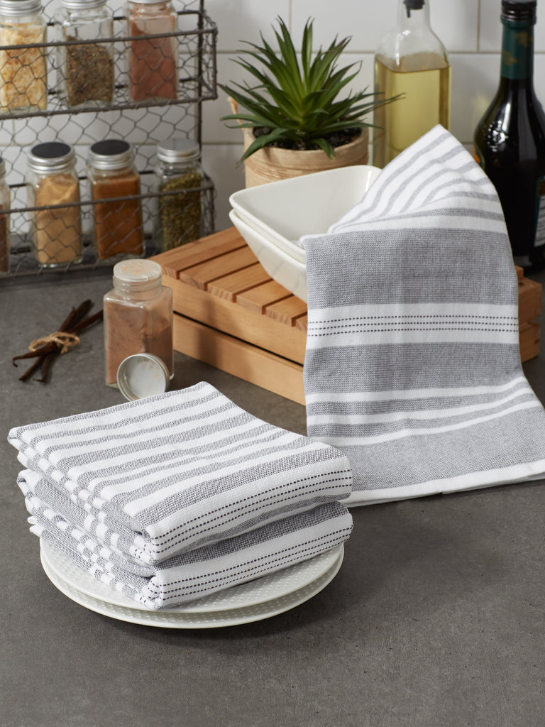 Mineral French Terry Variegated Stripe Dishtowel Set of 3