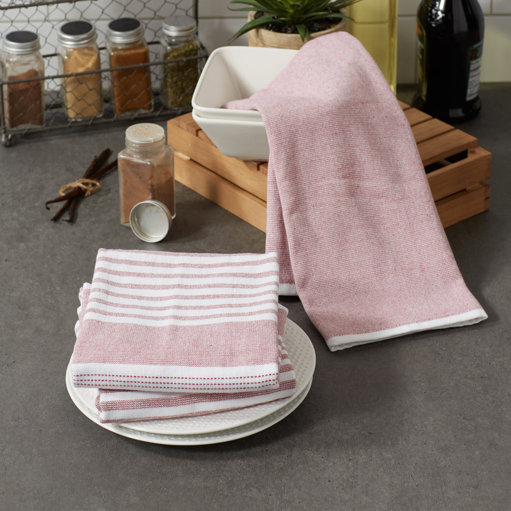 Assorted Barn Red French Terry Dishtowel (Set of 3)