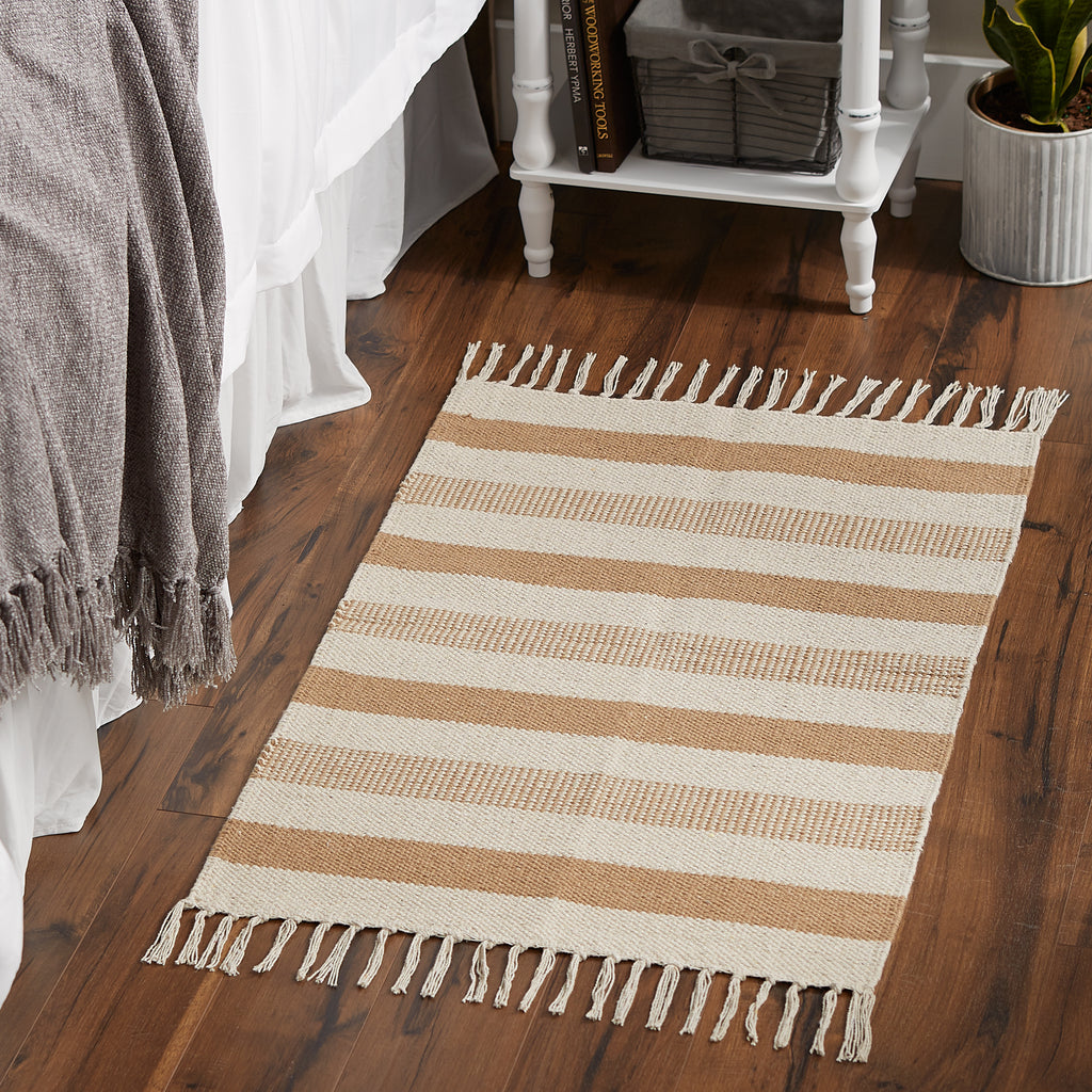 Stone Combo Stripe Hand-Loomed Rug 2X3 Ft