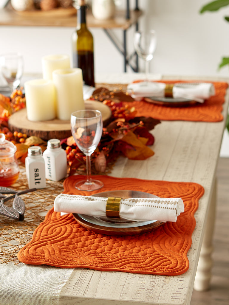 Pumpkin Spice Quilted Farmhouse Placemat set of 6