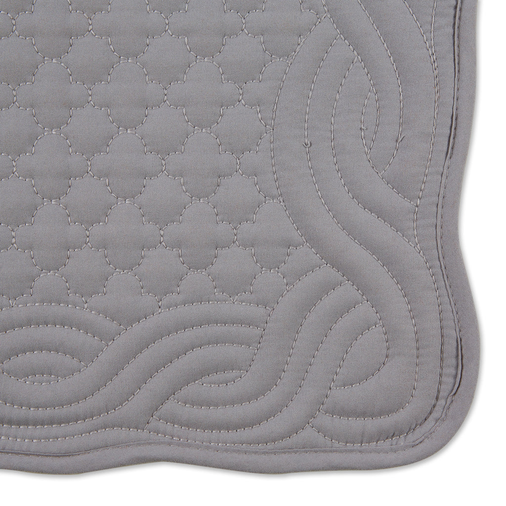 Gray Quilted Farmhouse Placemat set of 6