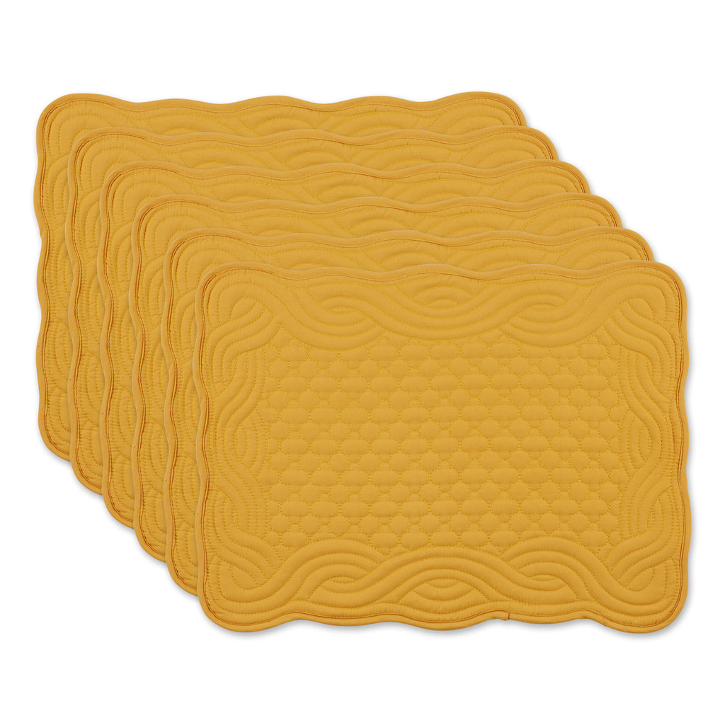 Honey Gold Quilted Farmhouse Placemat set of 6