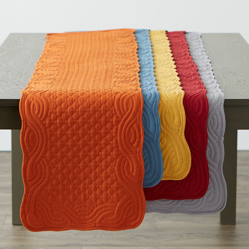 Pumpkin Spice Quilted Farmhouse Table Runner 13X72