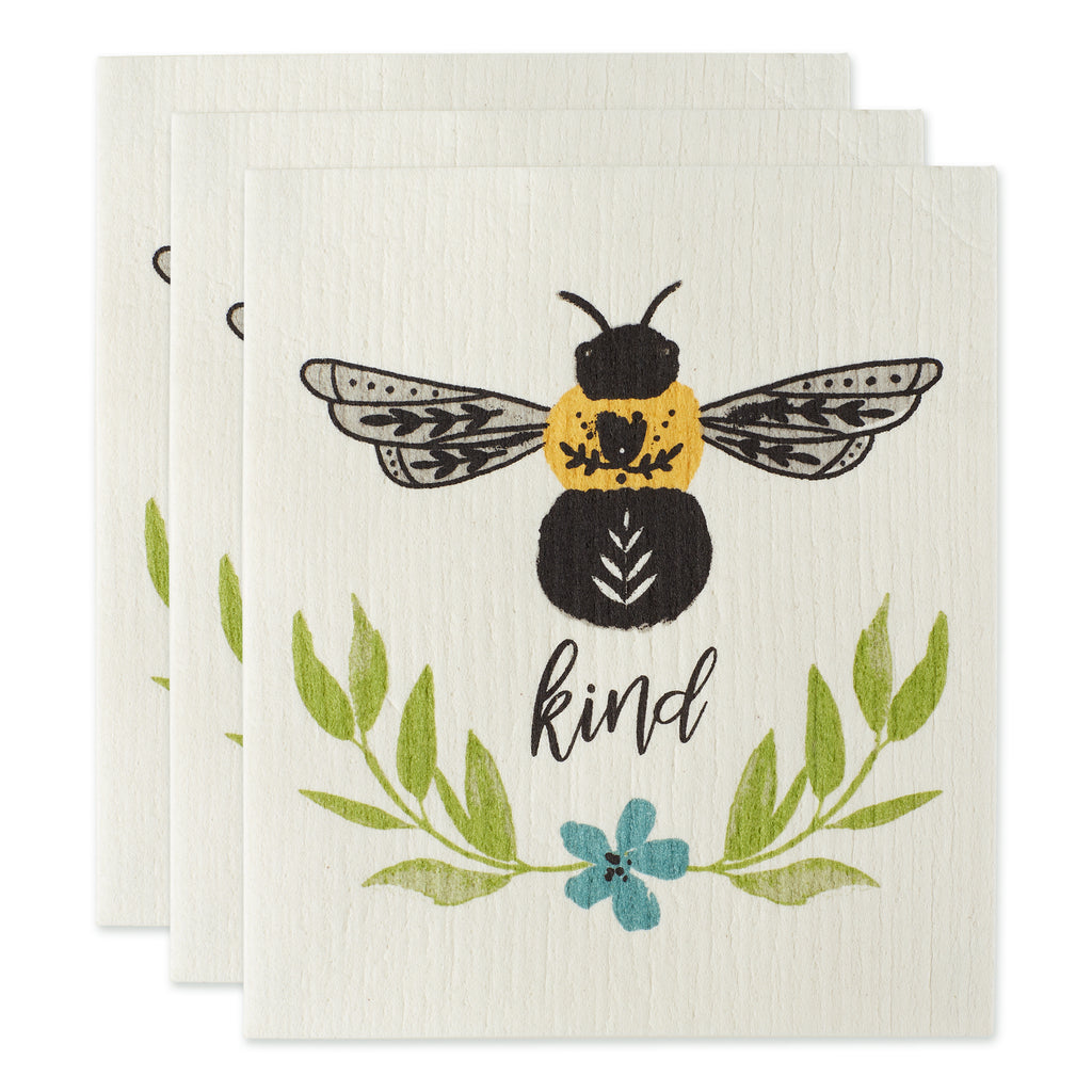 Bee Kind Swedish Dishcloth Set Of 3