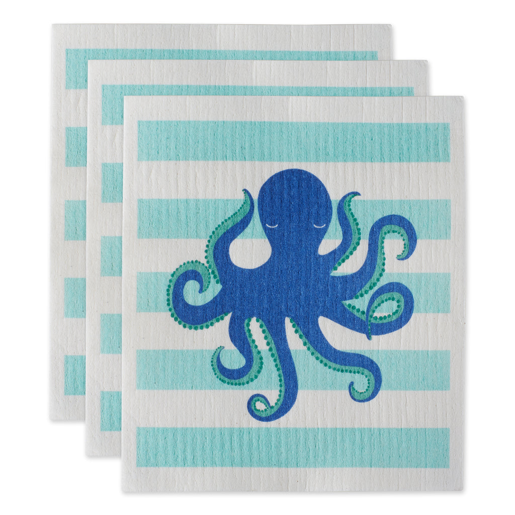 Octopus Swedish Dishcloth Set Of 3