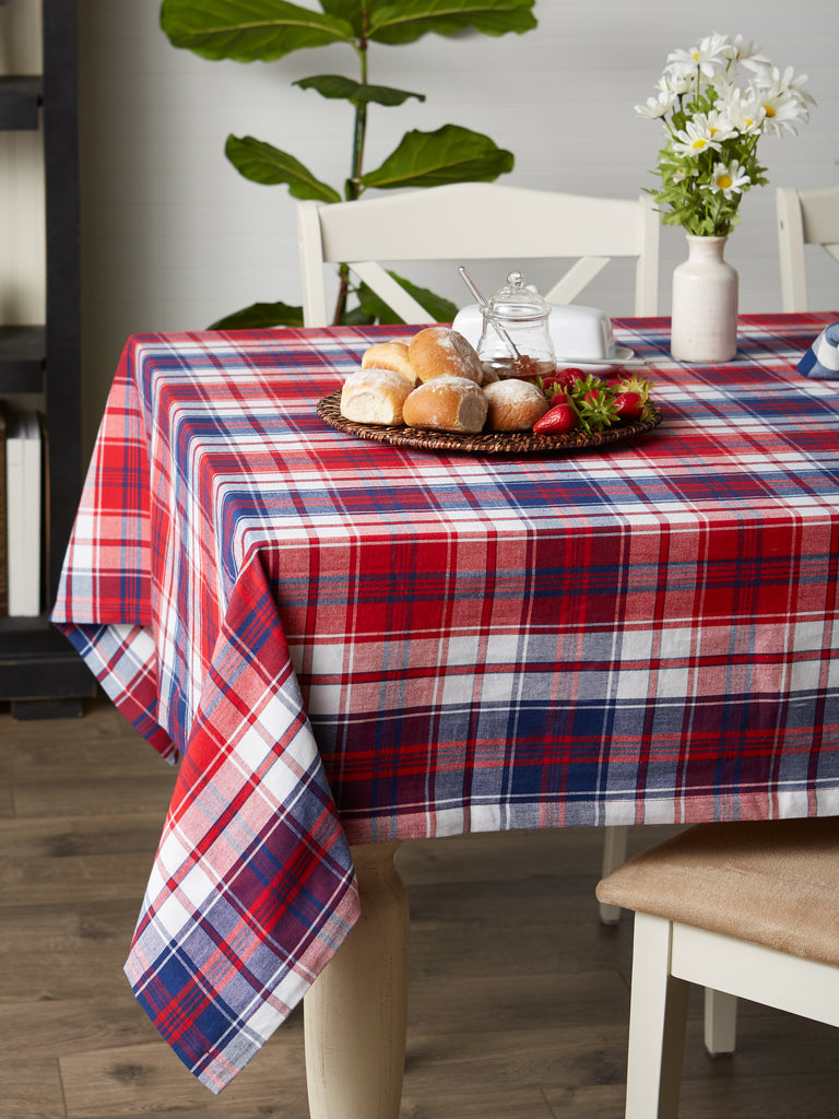 Americana Plaid Tablecloth 52X52