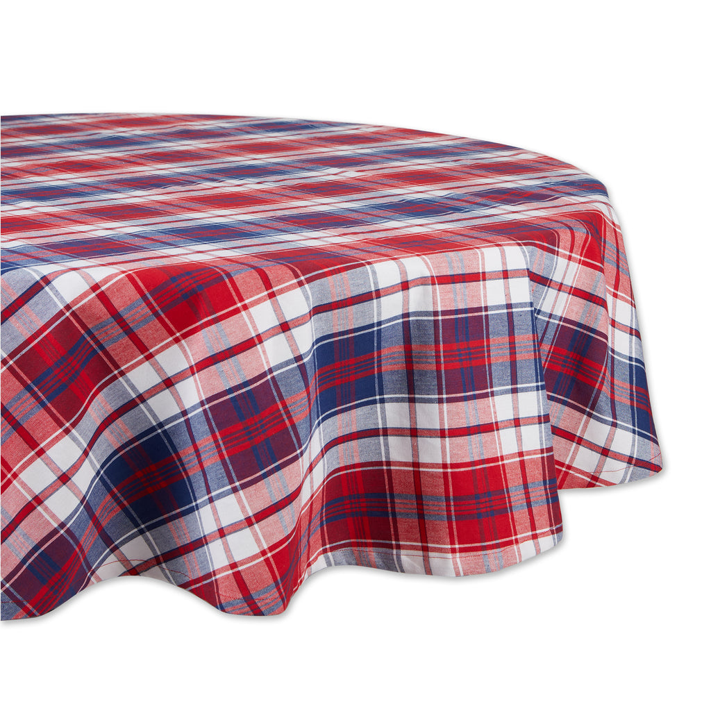 Americana Plaid Tablecloth 70 Round