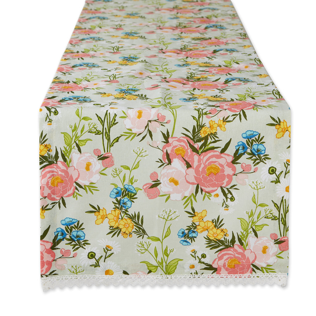 Spring Bouquet Print Table Runner 14X72