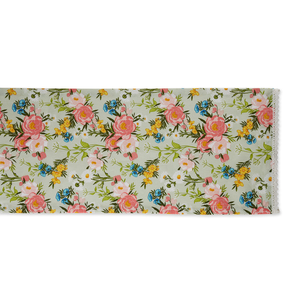 Spring Bouquet Print Table Runner 14X72