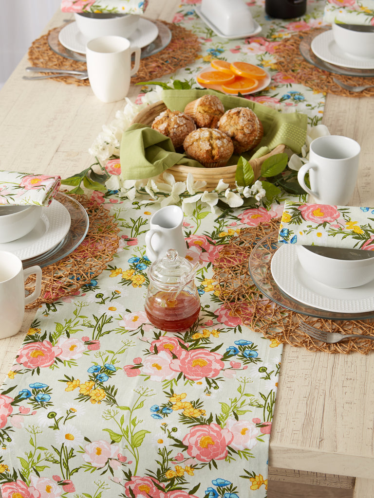 Spring Bouquet Print Table Runner 14X72