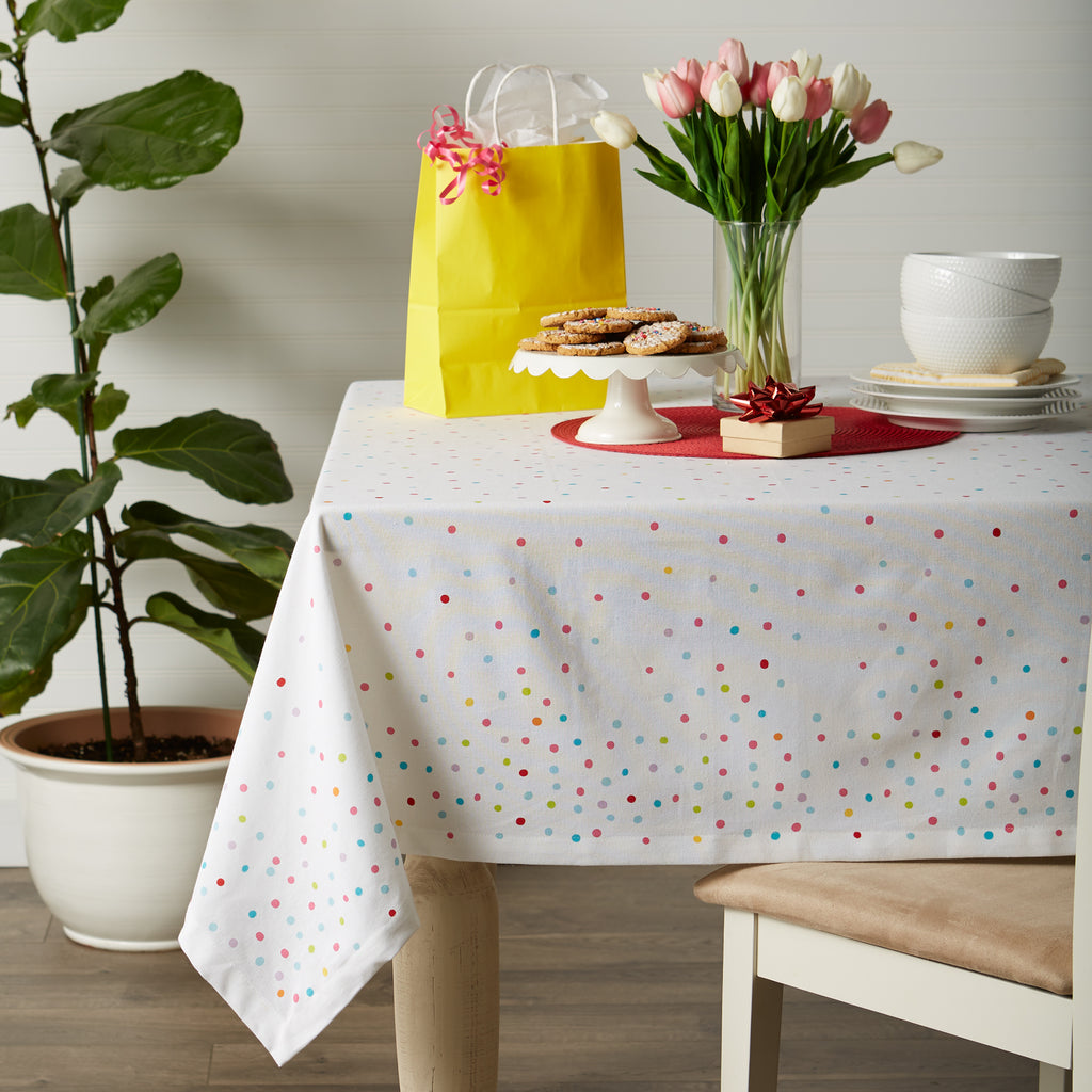 Confetti Toss Printed Tablecloth 60X104
