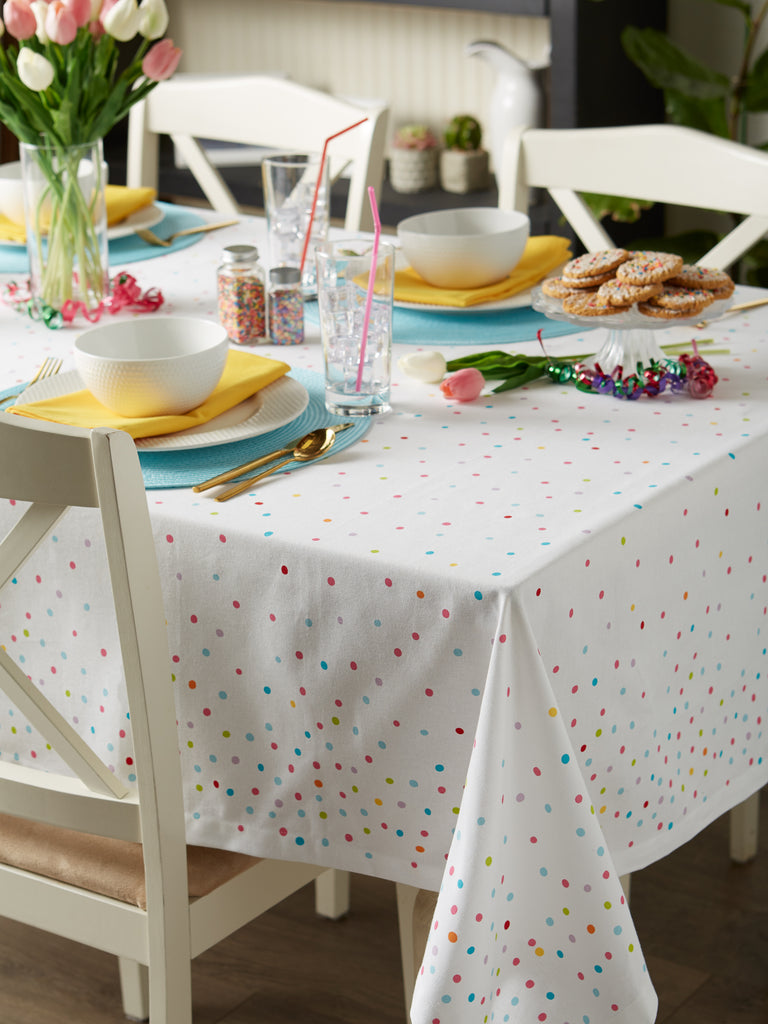 Confetti Toss Printed Tablecloth 60X104