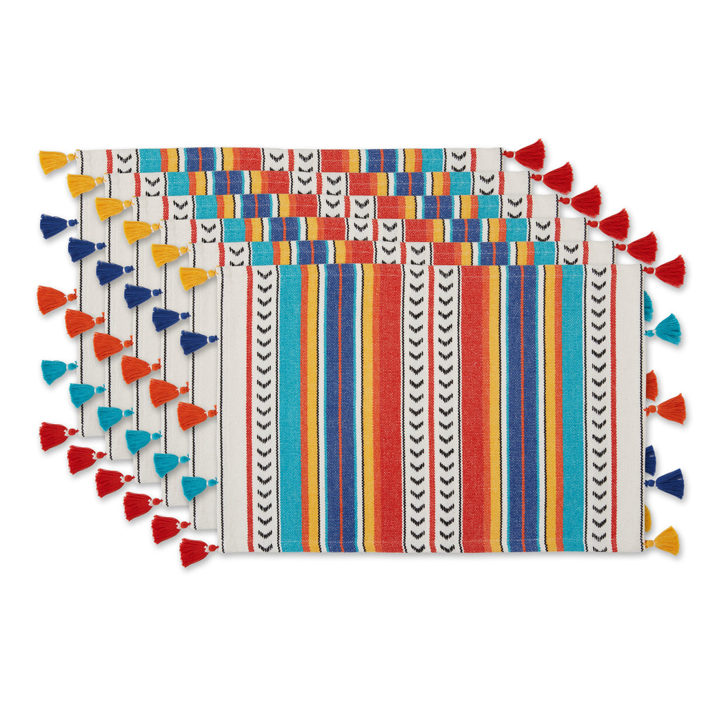 Picante Stripe Tassel Placemat set of 6