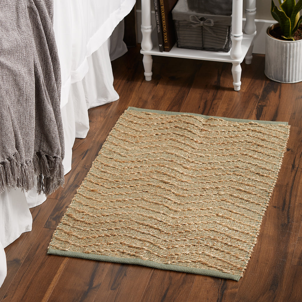 Artichoke With Natural Jute Chevron Hand-Loomed Rug 2X3 Ft