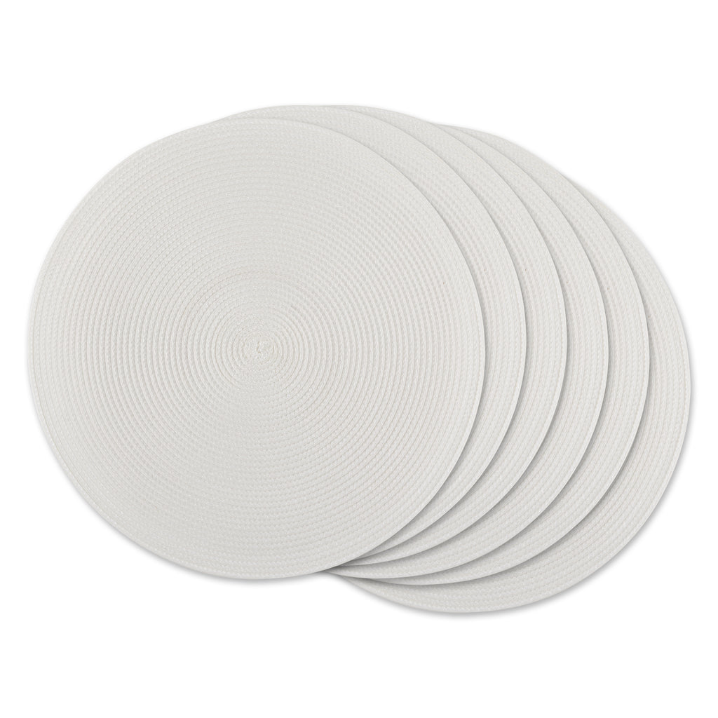 White Round Pp Woven Placemat Set of 6