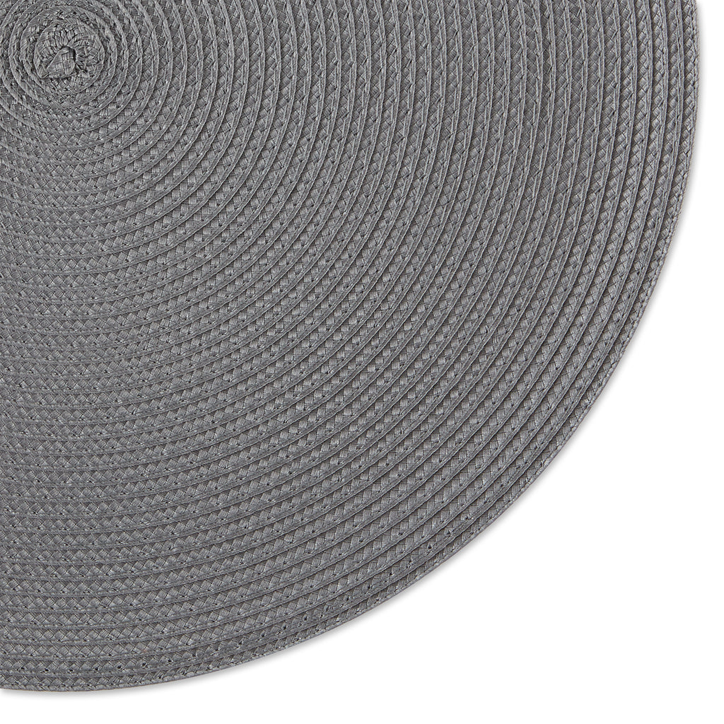 Gray Round Pp Woven Placemat Set of 6