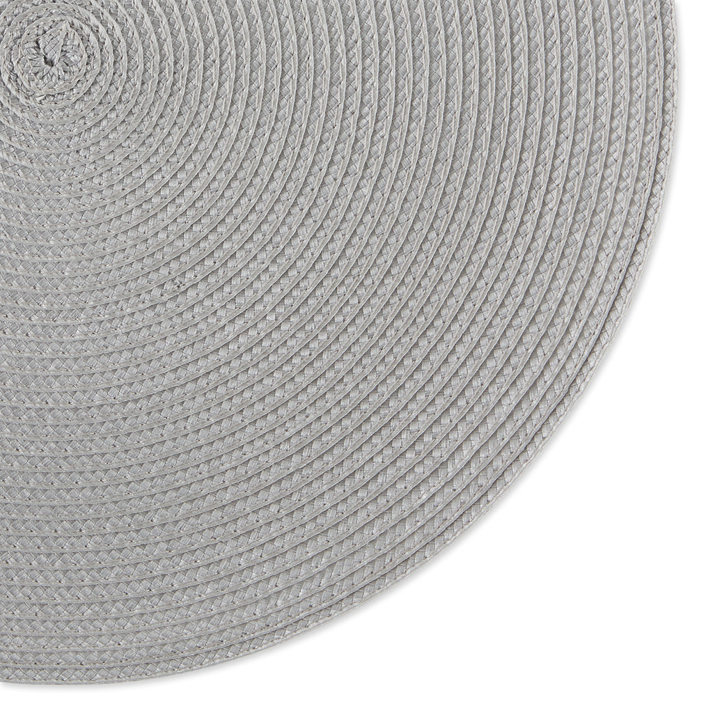 Light Gray Round Pp Woven Placemat Set of 6