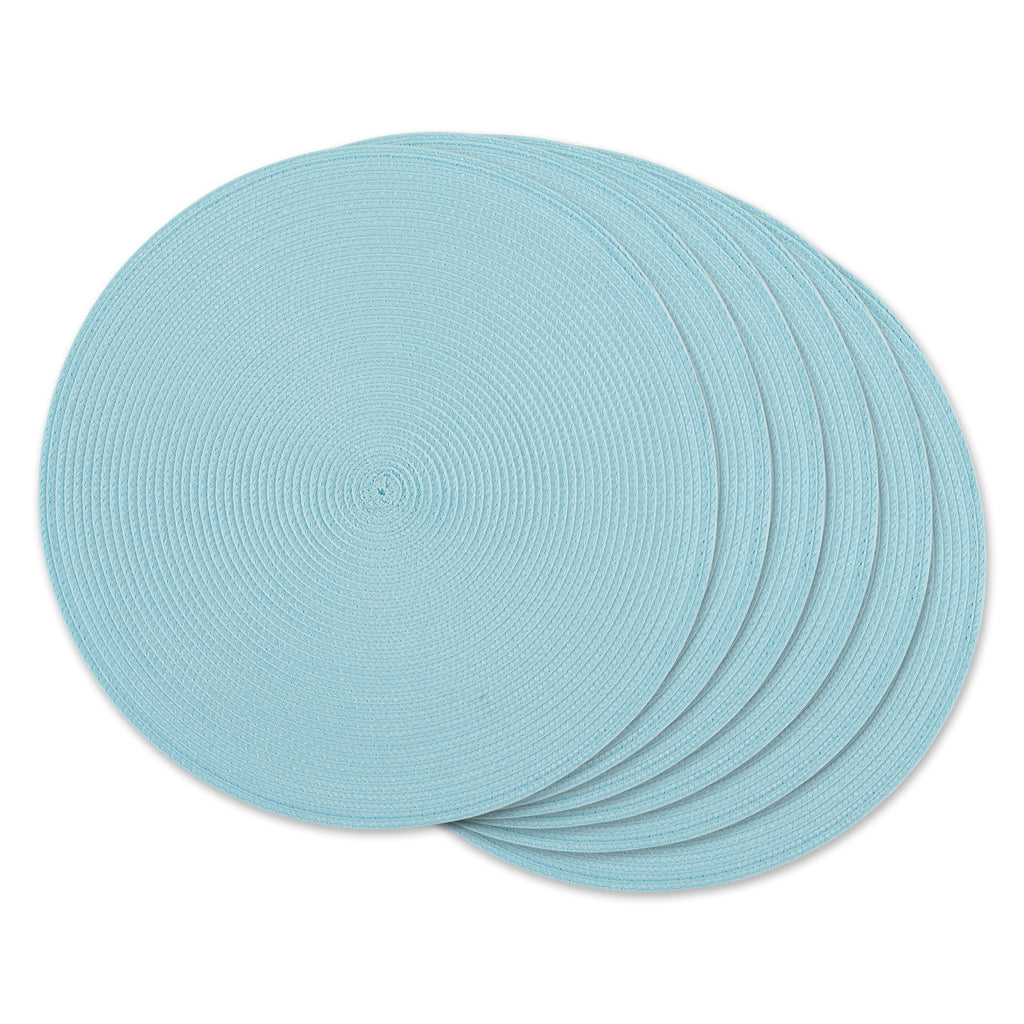 Robbins Egg Blue Round Pp Woven Placemat Set of 6