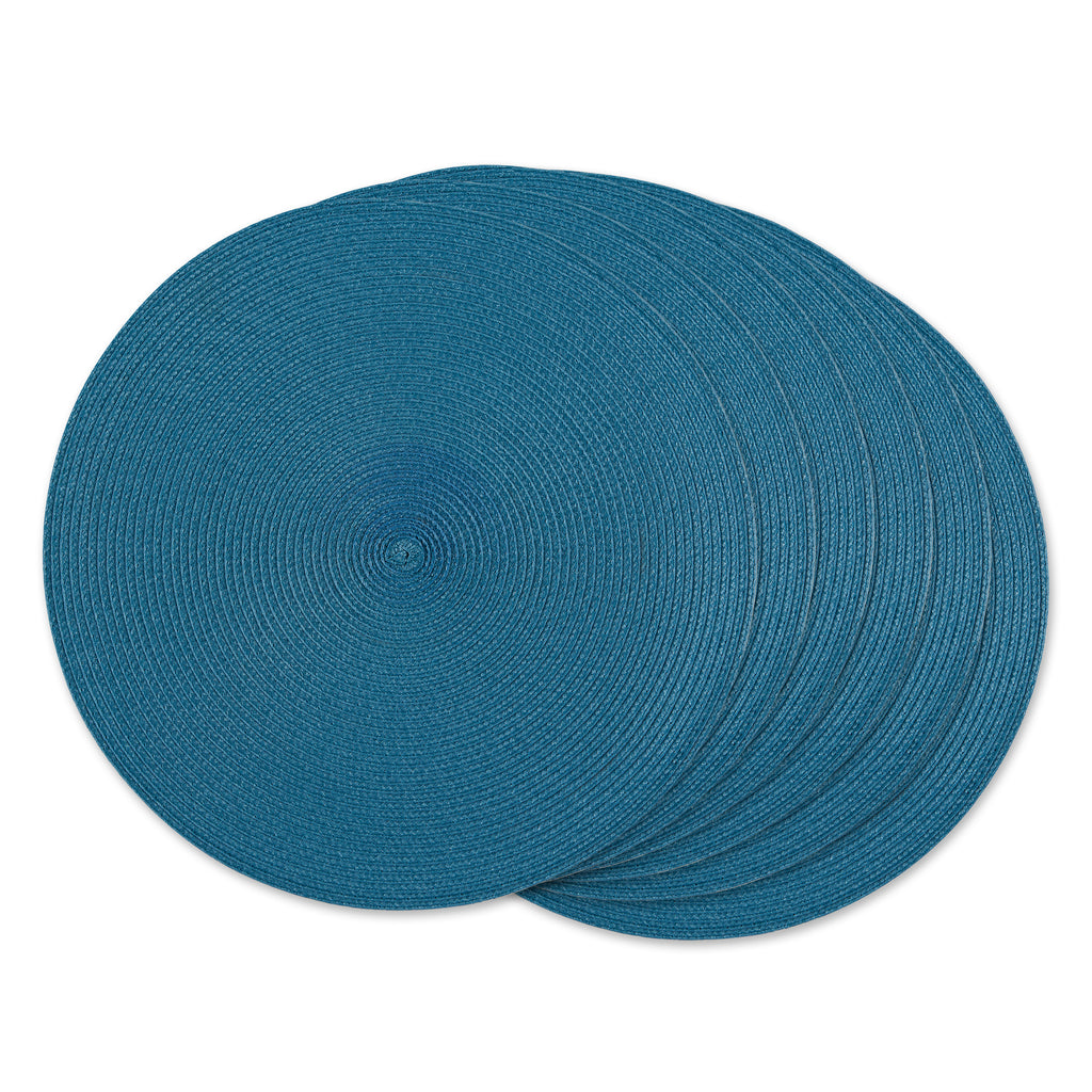 Storm Blue Round Pp Woven Placemat Set of 6