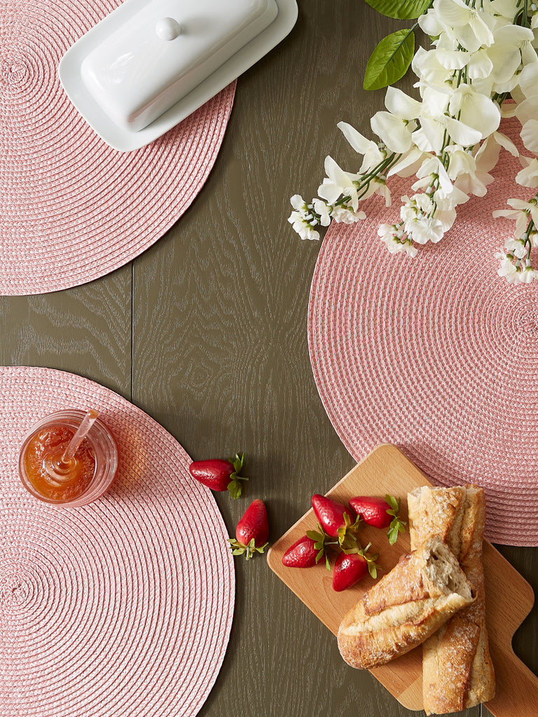 Pink Sorbet Round Pp Woven Placemat Set of 6