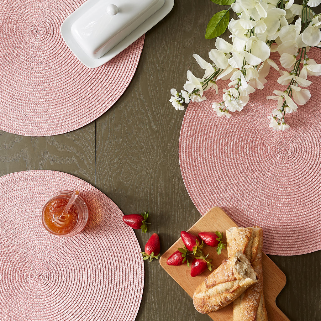 Pink Sorbet Round Pp Woven Placemat Set of 6