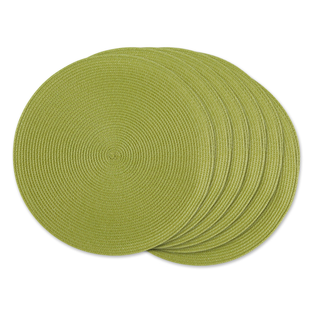 Avocado Green Round  Woven Placemat Set of 6