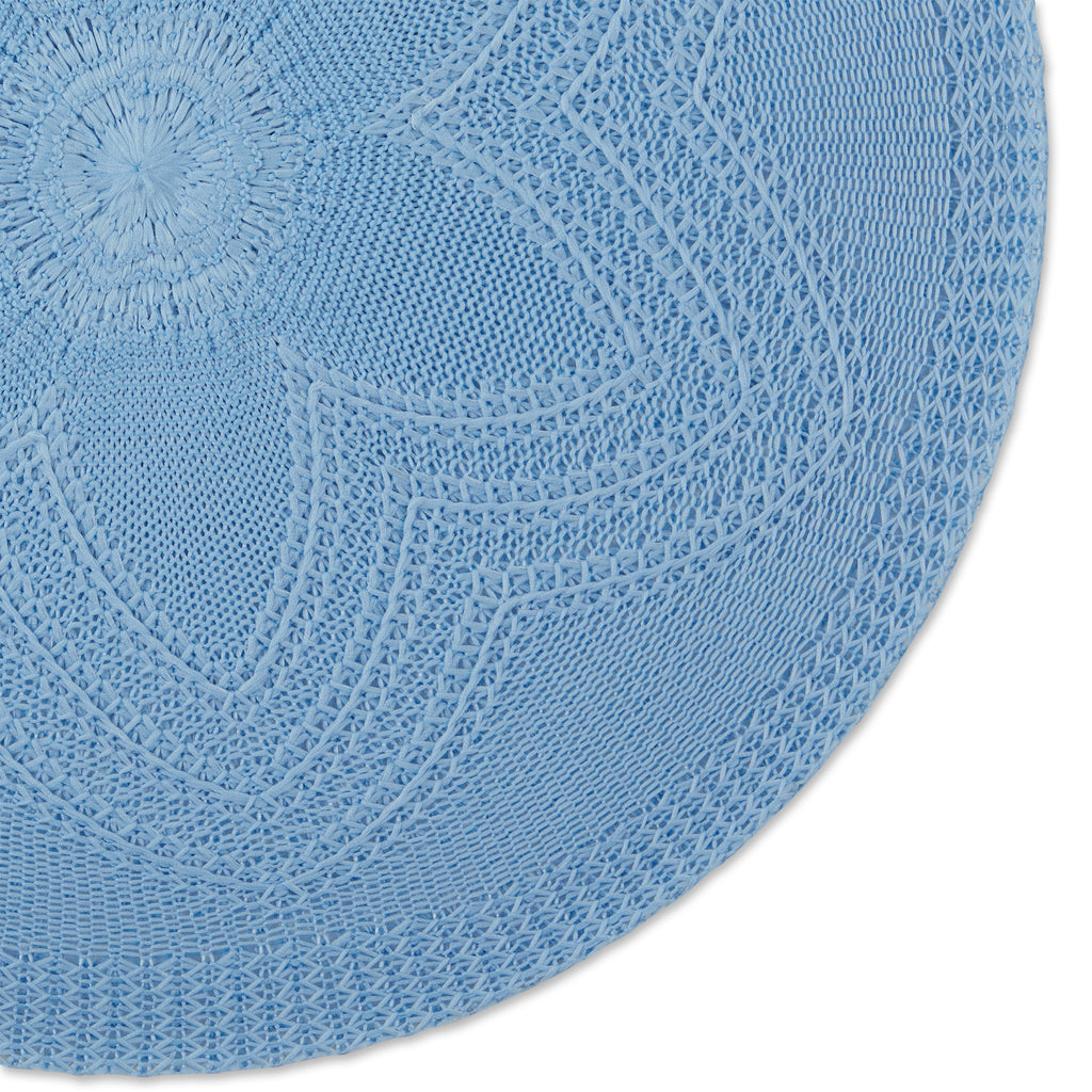 Light Blue Floral Pp Woven Round Placemat Set of 6