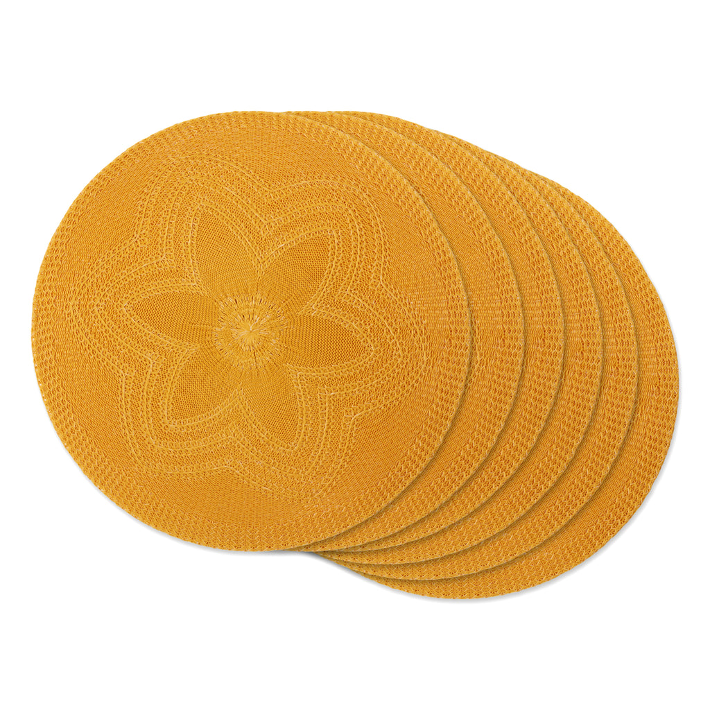 Honey Gold Floral Pp Woven Round Placemat Set of 6