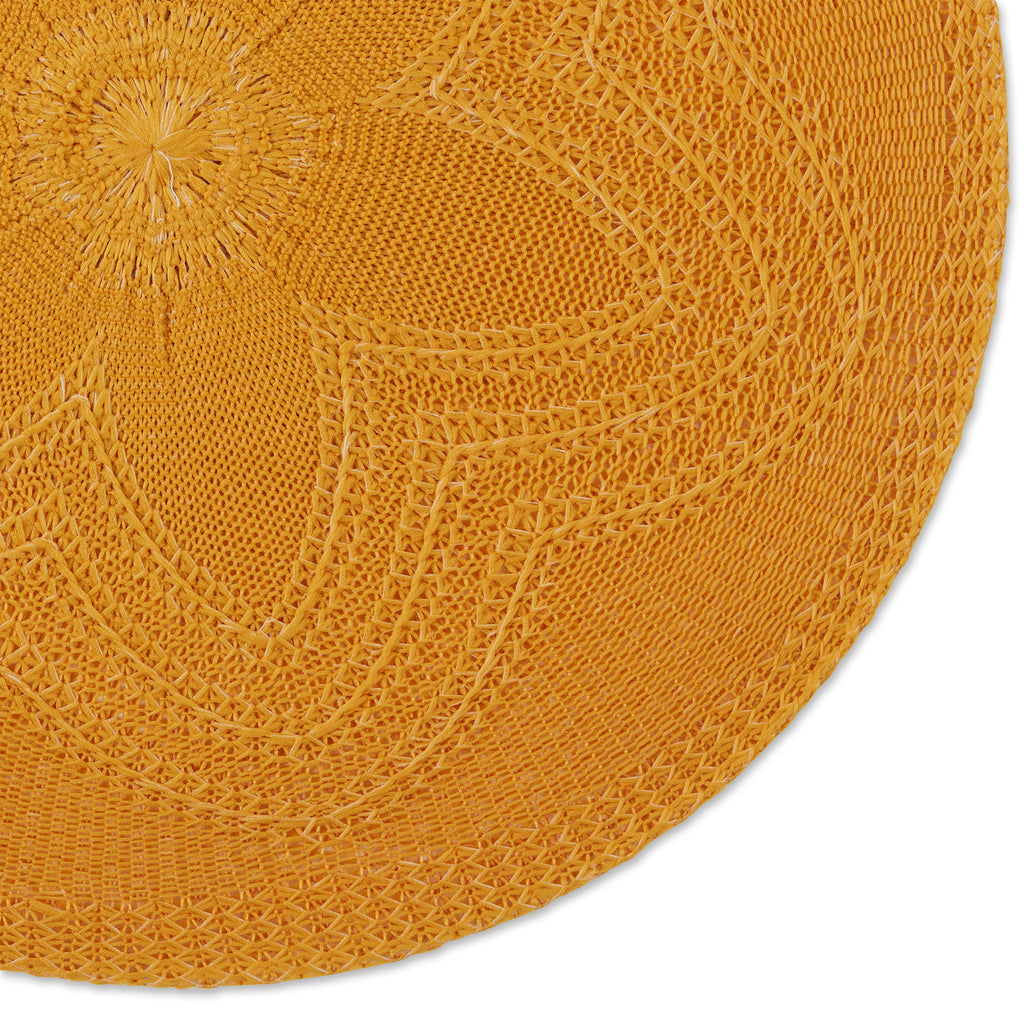 Honey Gold Floral Pp Woven Round Placemat Set of 6